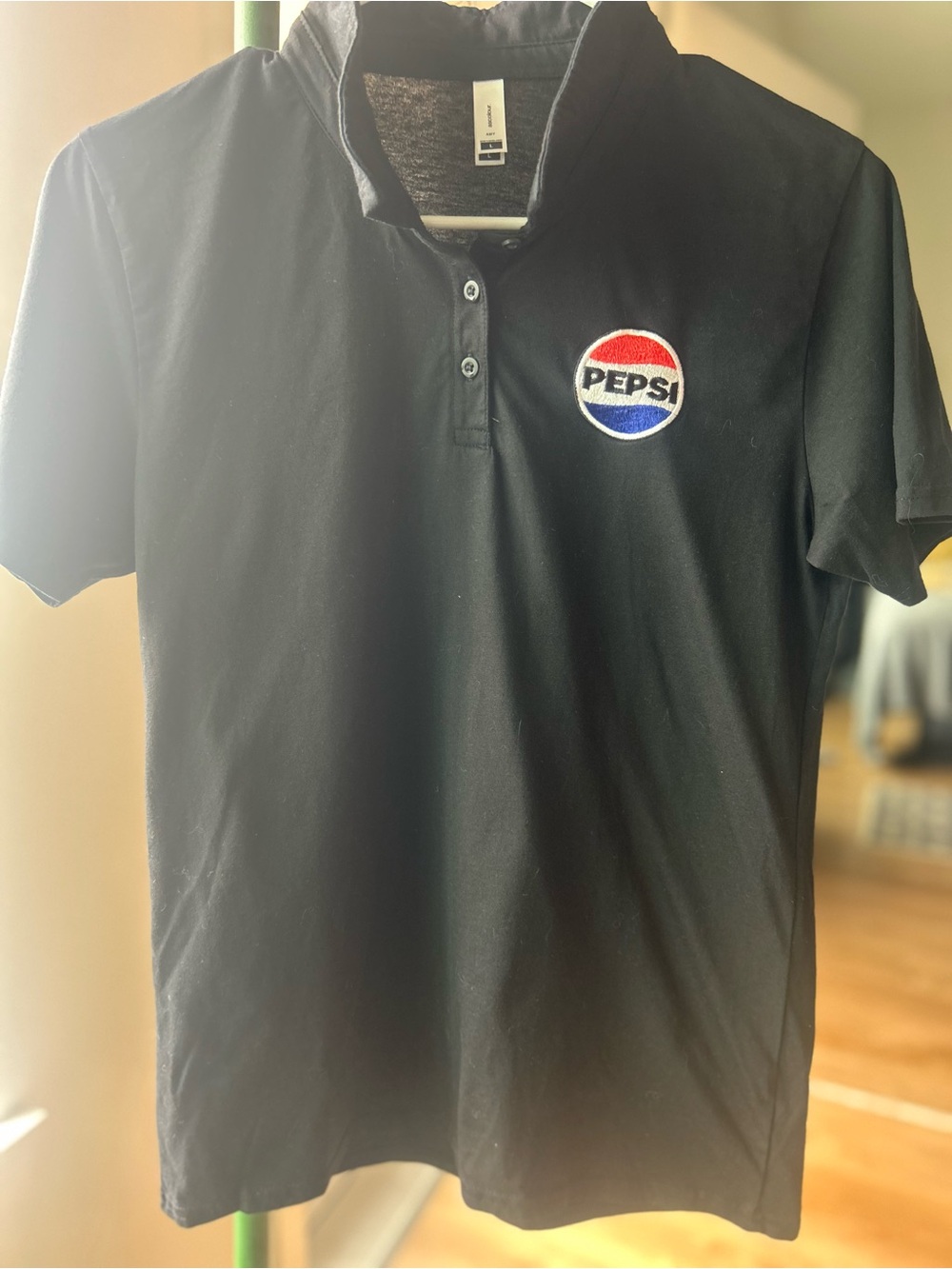 Pepsi Black Polo with Red & Blue Logo